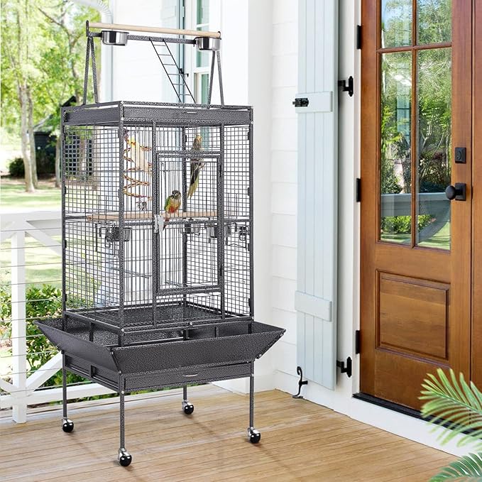 Yaheetech 68-inch Rolling Play Top Large Parrot Bird Cage - Image 2