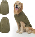 Mihachi Turtleneck Dog Sweater - Winter Coat Apparel Classic Cable Knit Clothes with Leash Hole for Cold Weather, Ideal Gift for Pet in New Year Army Green New L
