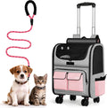 MGB Foldable Rolling Pet Carrier with Wheels Pink(Not for Airline)