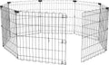 Amazon Basics Foldable Octagonal Metal Exercise Dog Playpen, Indoor/Outdoor Pet Fence, No Door, 8 Panels, Extra Small, 24 x 24 Inches, Black