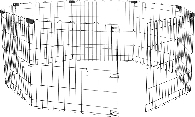 Amazon Basics Foldable Octagonal Metal Exercise Dog Playpen, Indoor/Outdoor Pet by AmazonBasics