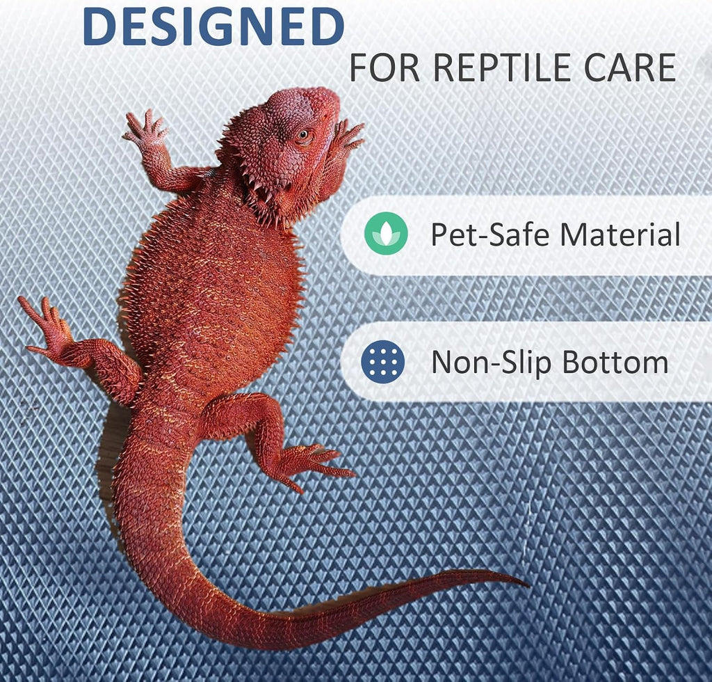 Eooqi Foldable Bearded Dragon Bathtub, Blue 19 x 3.5 in Pet Bath Pool,Collapsible Non-Slip Reptile Water Tub for Small Dogs, Cats & Turtles, Reinforced Bottom for Stability