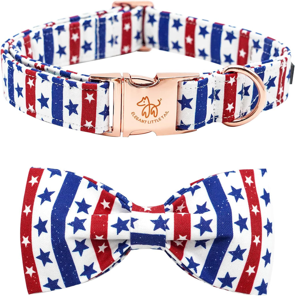 Dog Collar, Boy Pet Collars Blue Durable Soft Bow
