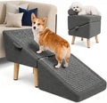 2-1 Foldable Dog Ramp & Ottoman for Couch and Low Bed 16" H