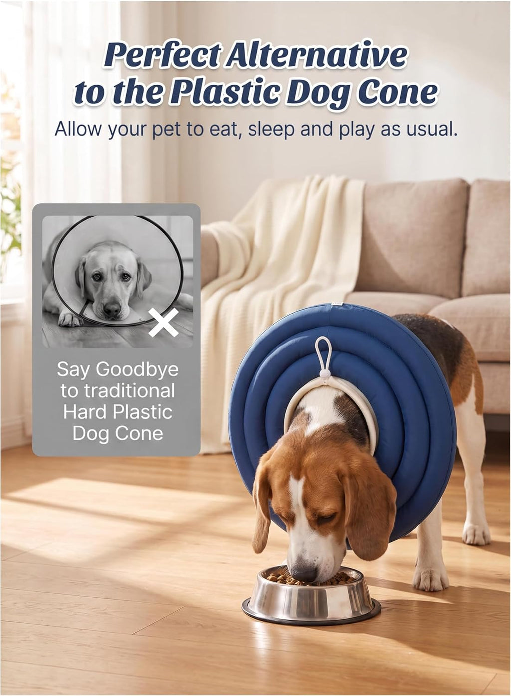 Soft Dog Cones, Recovery Dog Donut Collar After Surgery- Cone of Shame Alternative, Pet Elizabethan E-Collar Anti-Bite Lick Wound Healing Adjustable for Small Large Medium Dogs, XL