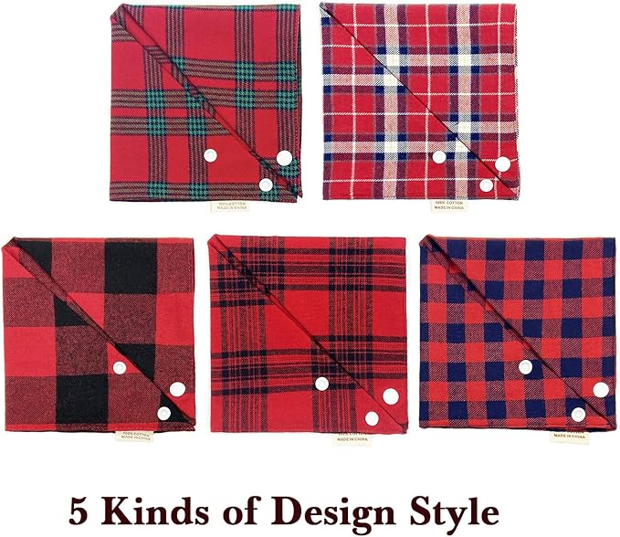 5PCS Dog Bandanas with Button - Image 6