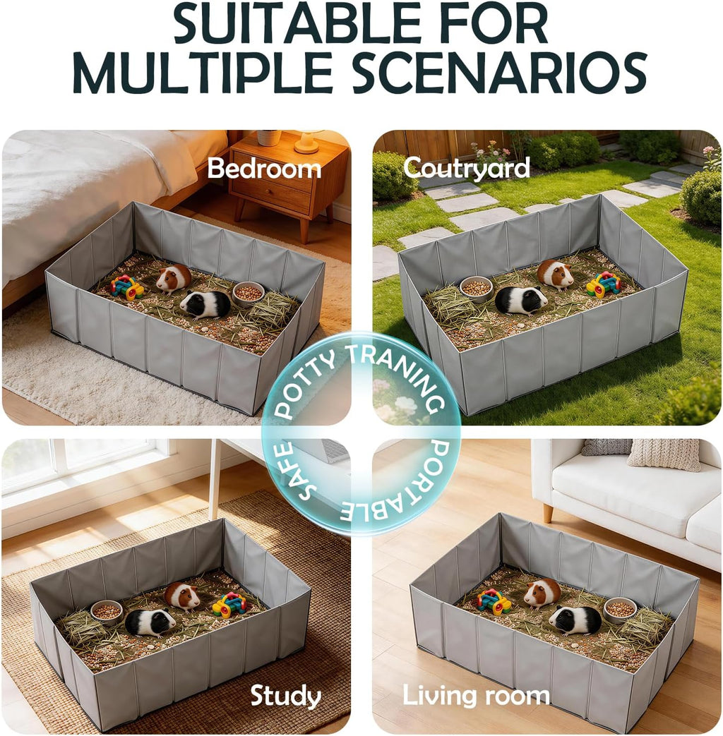 MEEXPAWS Small Animal Playpen, Portable Hamster Guinea Pig Cage for Travel