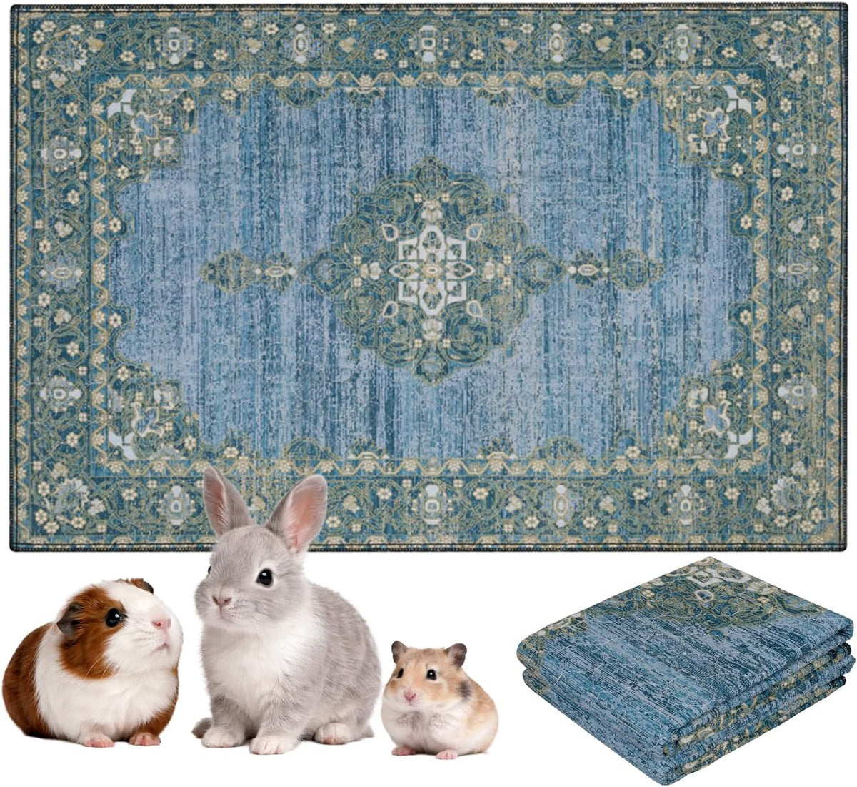 Reusable 2-Pack Small Animal Pet Bedding Mats - 16" x 24" Inch Hamster Bedding - Machine Washable Guinea Pig Cage Liners-Guinea Pigs,Rabbits & Ferrets Waterproof Pee Pad (Mystic Fuchsia)