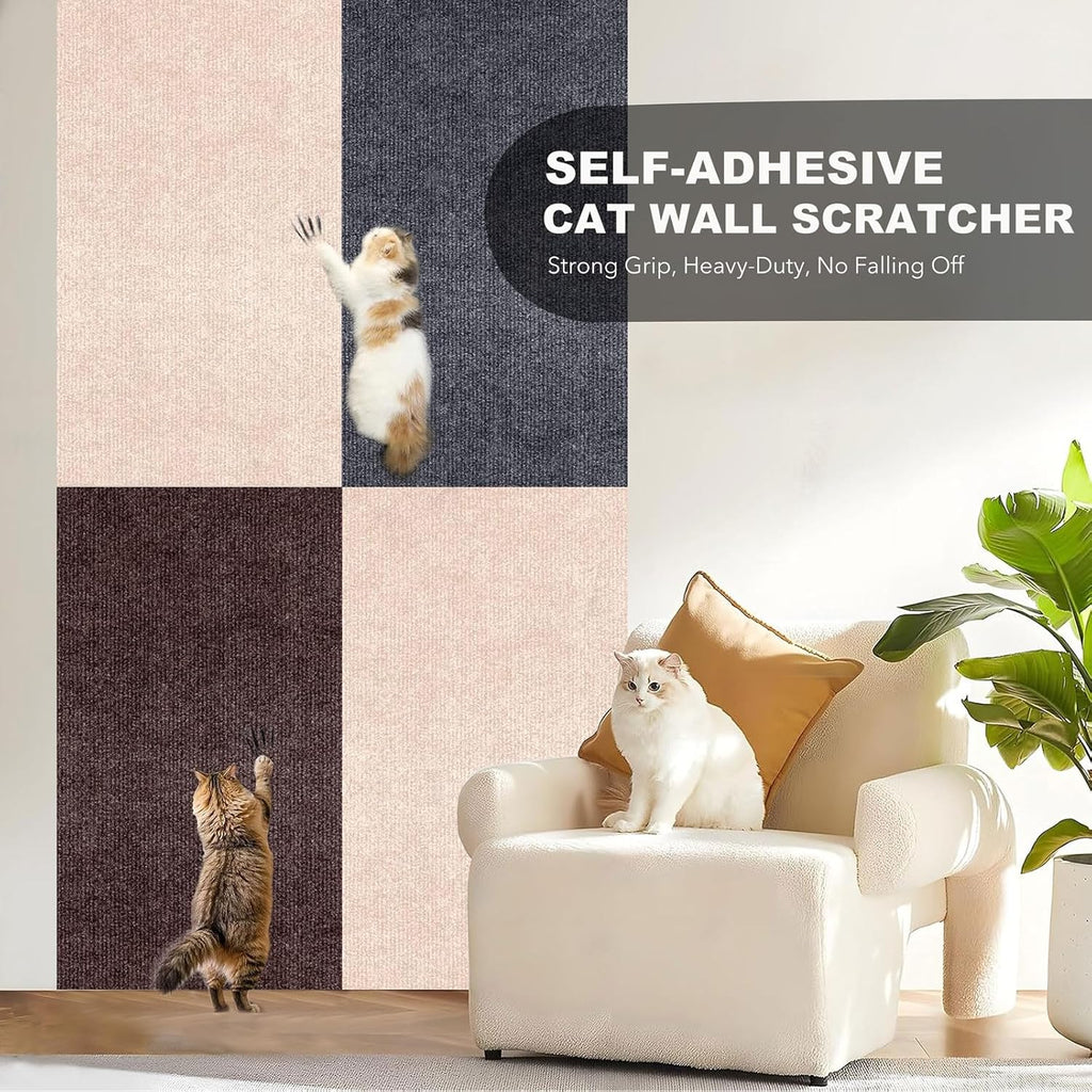 Self-Adhesive Cat Scratching Mat, Couch Protector from Cat Claws, Brown