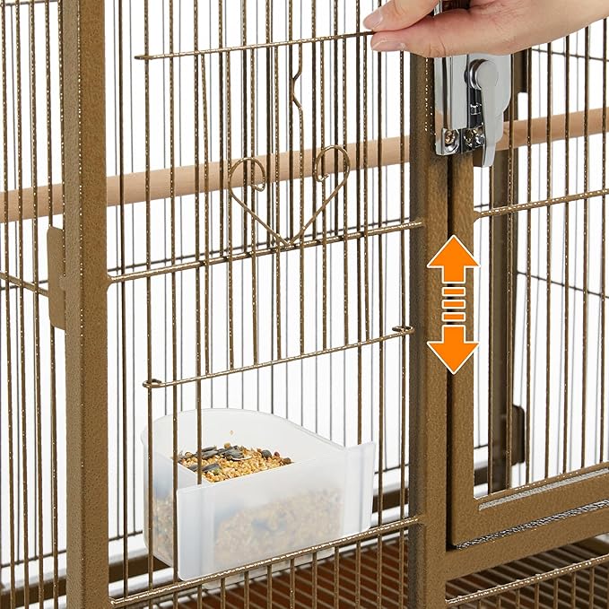 Topeakmart 53.5inch Large Bird Cage Metal Mobile Parrot Cage - Image 6