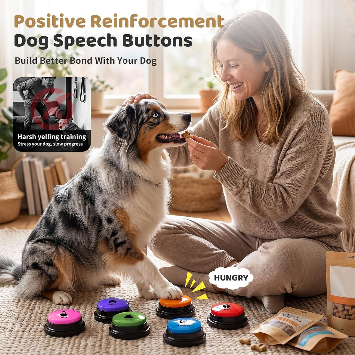 Dog Buttons for Communication, Dog Talking Buttons, 12 HD Pet Train button