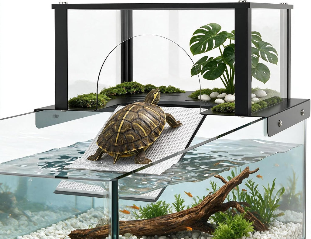 Turtle Basking Platform for Aquatic Turtles, 8–11 Inch, with Climbing Ramp