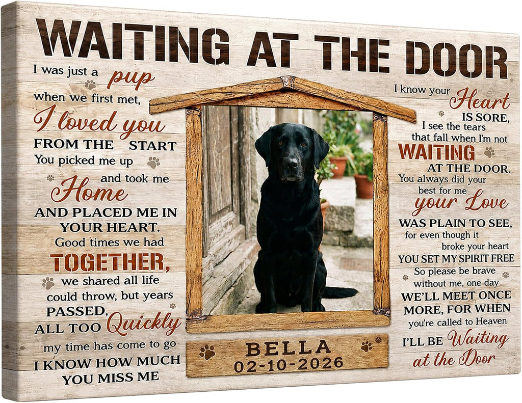 Pet Memorial Frame with Collar Holder, Pet Picture Frame Memorial Gifts for Loss of Dogs, with 2 Pcs Dog Urns Keychain for Ashes