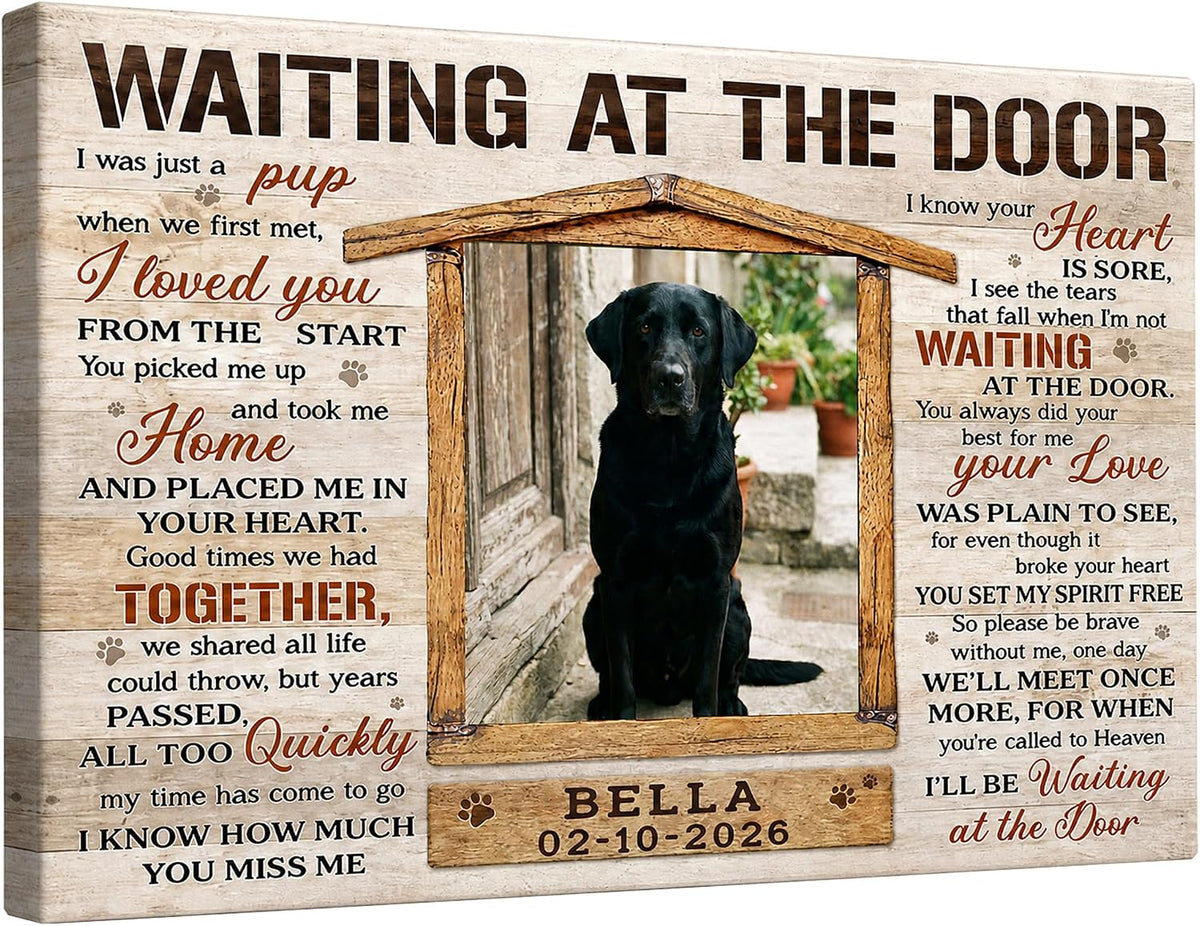 Pet Memorial Frame with Collar Holder, Pet Picture Frame Memorial Gifts for Loss of Dogs, with 2 Pcs Dog Urns Keychain for Ashes