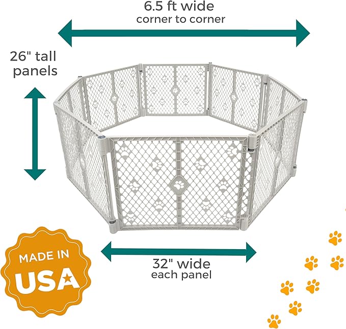 MyPet 8-Panel Paws Petyard, Durable & UV-Resistant Puppy Playpen, - Image 8