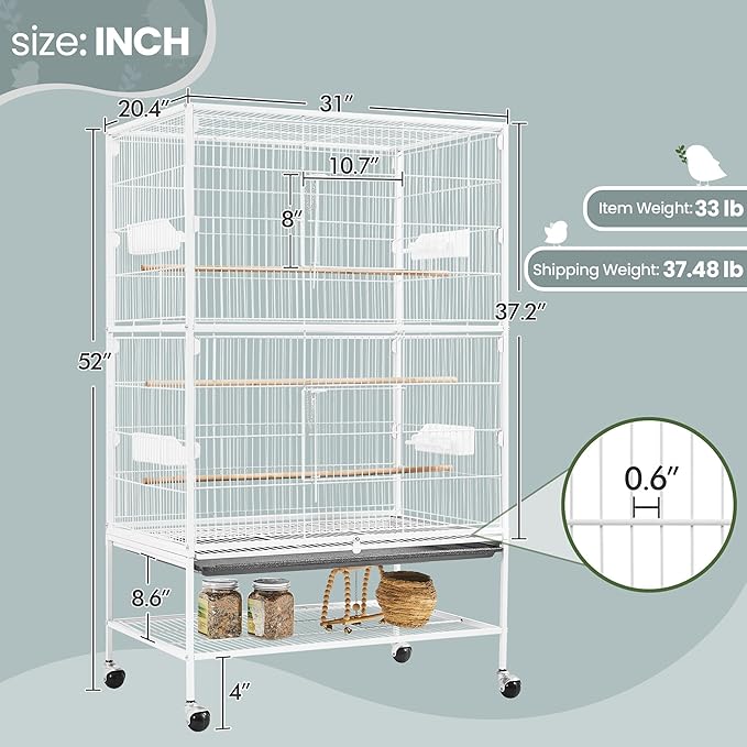 Yaheetech 52inch Bird Cage Extra Large Parakeet Parrot Cage - Image 3