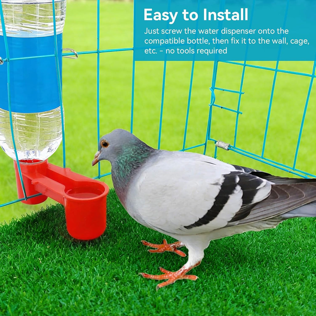 20PCS Bird Drinker Feeder Cup, PVC Soda Pop Water Bottle Cup, Bird Water Dispenser Parrot Water Dispenser Pigeon Water Bottle Feeder for Pigeons Parrot Chicken, 4 X 1.5 X 1.7in