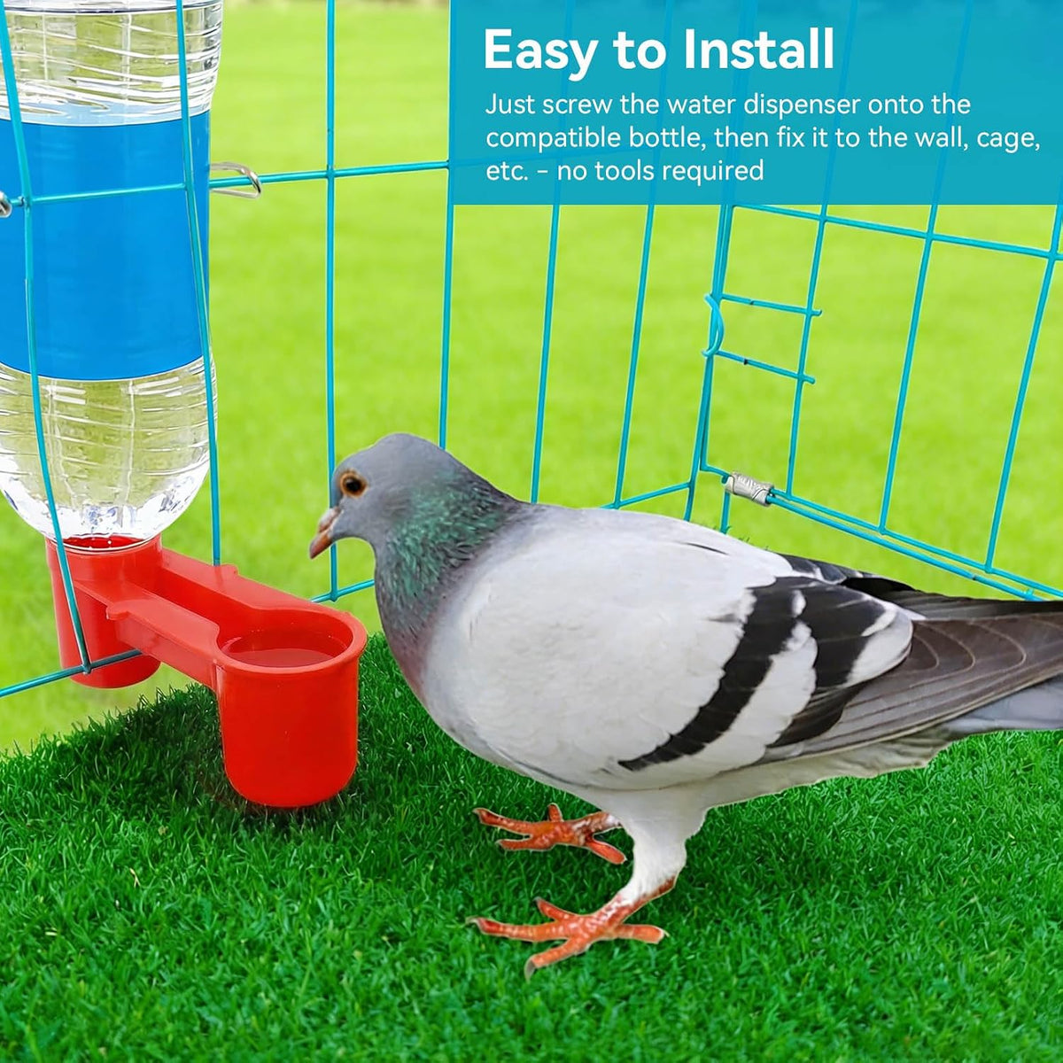 20PCS Bird Drinker Feeder Cup, PVC Soda Pop Water Bottle Cup, Bird Water Dispenser Parrot Water Dispenser Pigeon Water Bottle Feeder for Pigeons Parrot Chicken, 4 X 1.5 X 1.7in