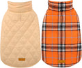 Kuoser Waterproof Dog Coat, Warm Reversible Dog Jacket with Leash Hole