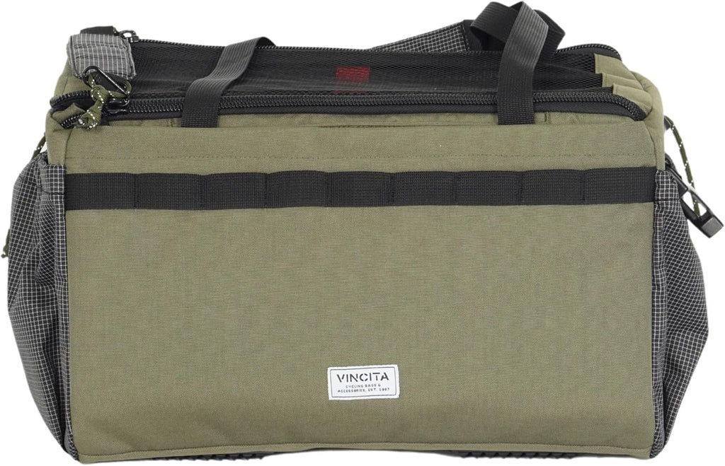 Vincita Caddy Pet Basket for Brompton Bike – Secure Aluminum Frame Dog & Cat Carrier – Breathable Mesh Top, Internal Safety Leash & Washable Liner – Fits Front Carrier Block (Green)