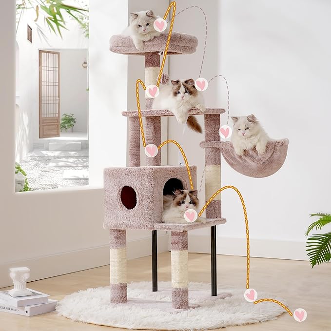 Heybly Cat Tree, 49.2 Inches Cat Tower - Image 2