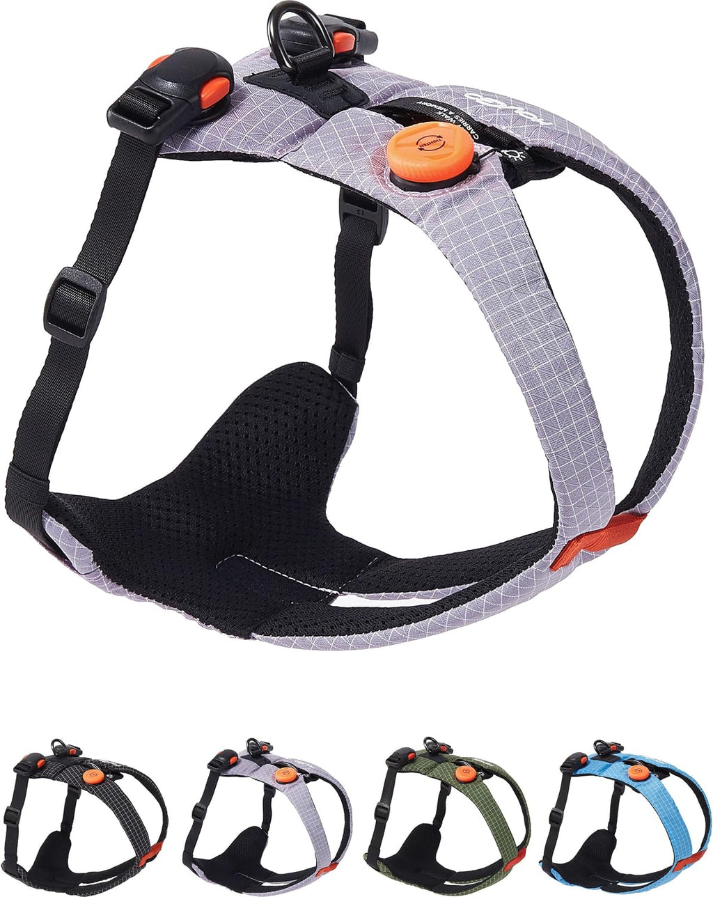 Dog Harness Quick Dial Adjustment & Magnetic Buckles (Purple, L)