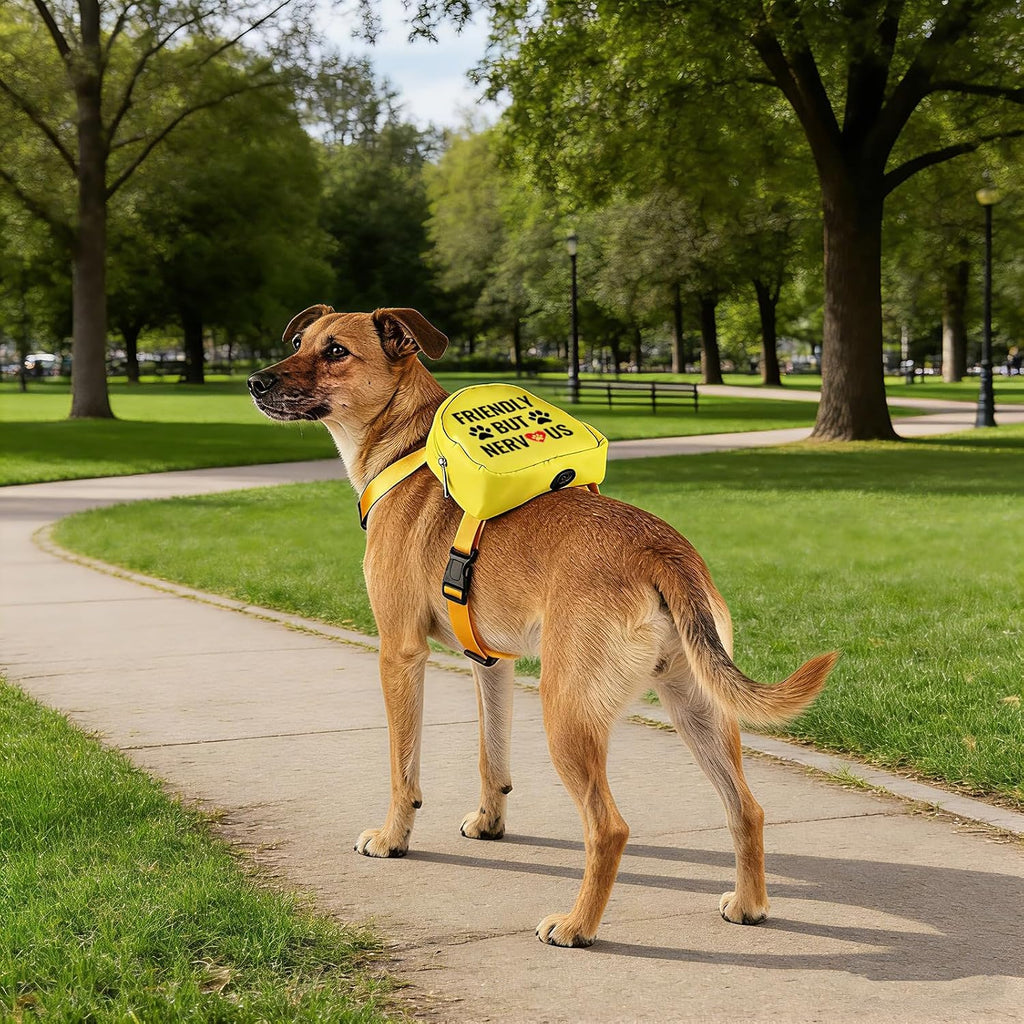 Nervous Dog Backpack Friendly But Nervous Pet Travel Bag for Dogs Social Distancing Gift (Friendly But Nervous)