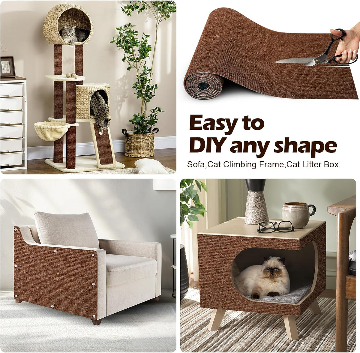 Cat Scratch Furniture Protector, 78.7"x15.8" Cat Scratch Pad for Couch