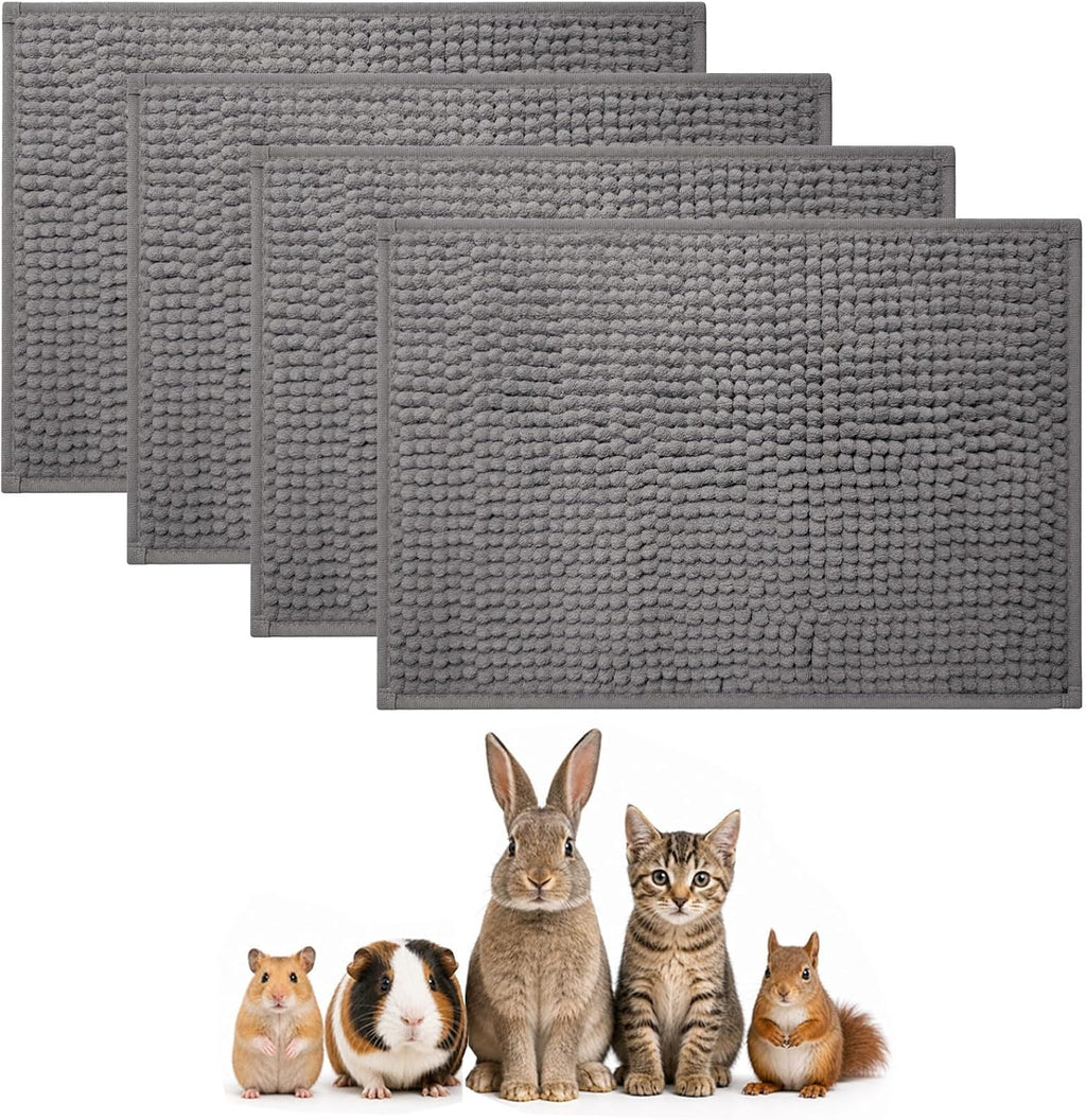 Guinea Pig Cage Liner, Washable Fleece Bedding Mat 16x24 In, 4 Pcs
