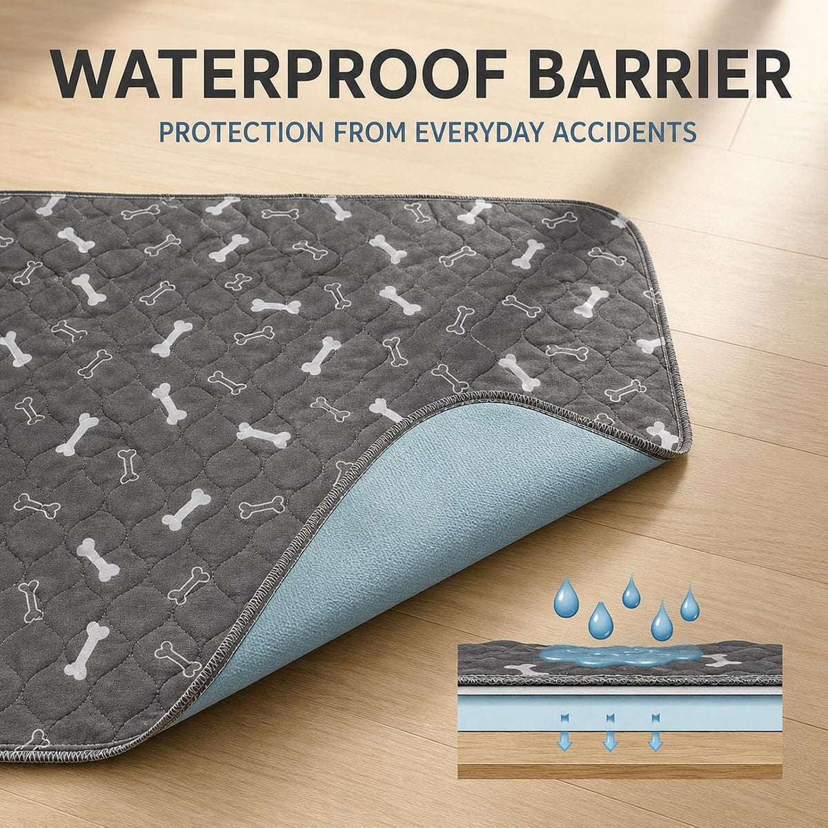 HCSS Puppy Pads with Pheromones,Washable Puppy Pee Pads for Dogs,Reusable Puppy Pads Washable for Dogs & Cats,Durable Leak-Proof & Anti-Slip Pet Training Pads for Home & Trave