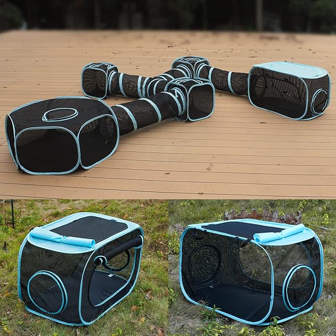 INTURN Cat Furniture Tent for Indoor and Outdoor Playpen Portable Cat Tunnels - Image 5