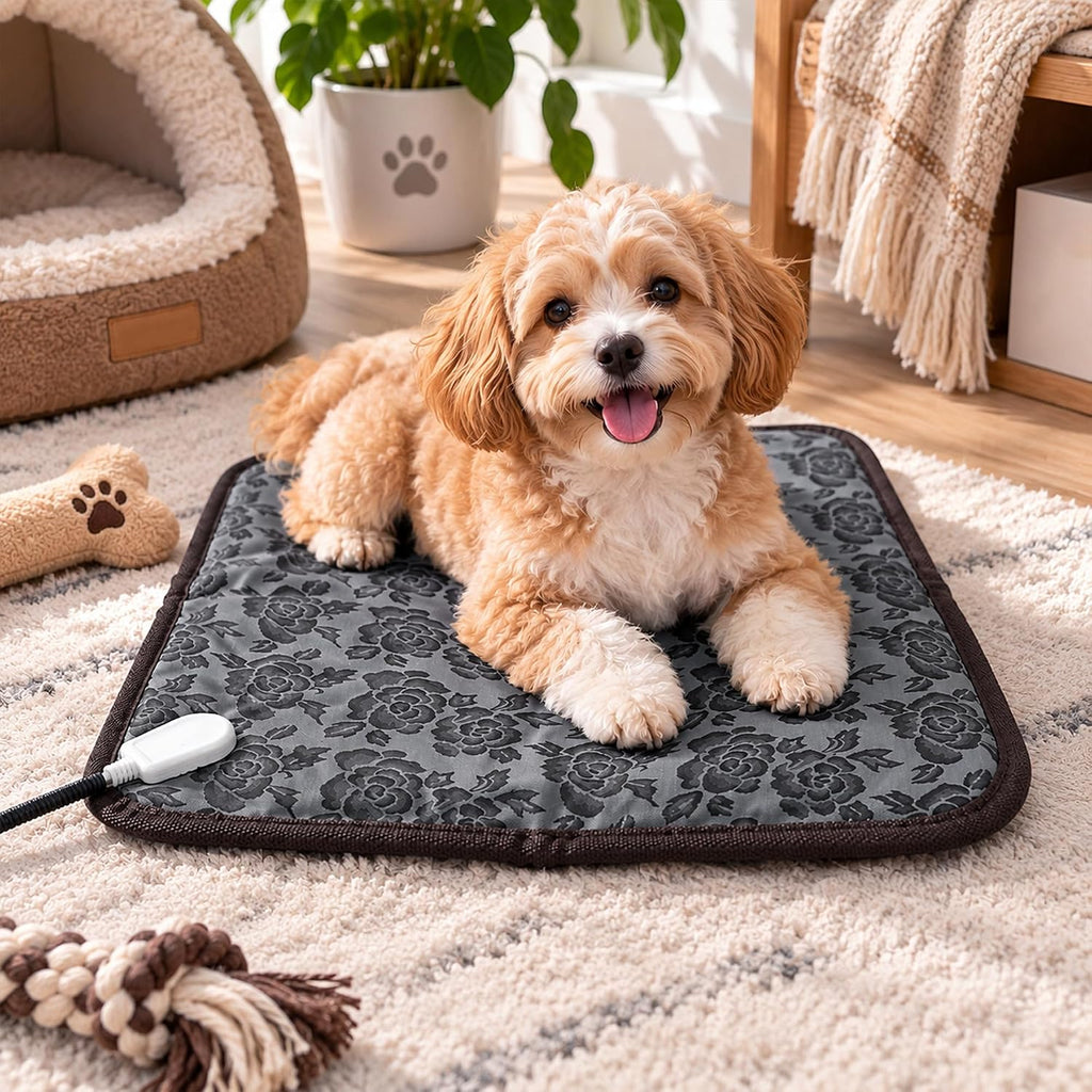 Electric Dog Heating Blanket, Heating Pad for Cat, Pet with Anti-Bite Tube