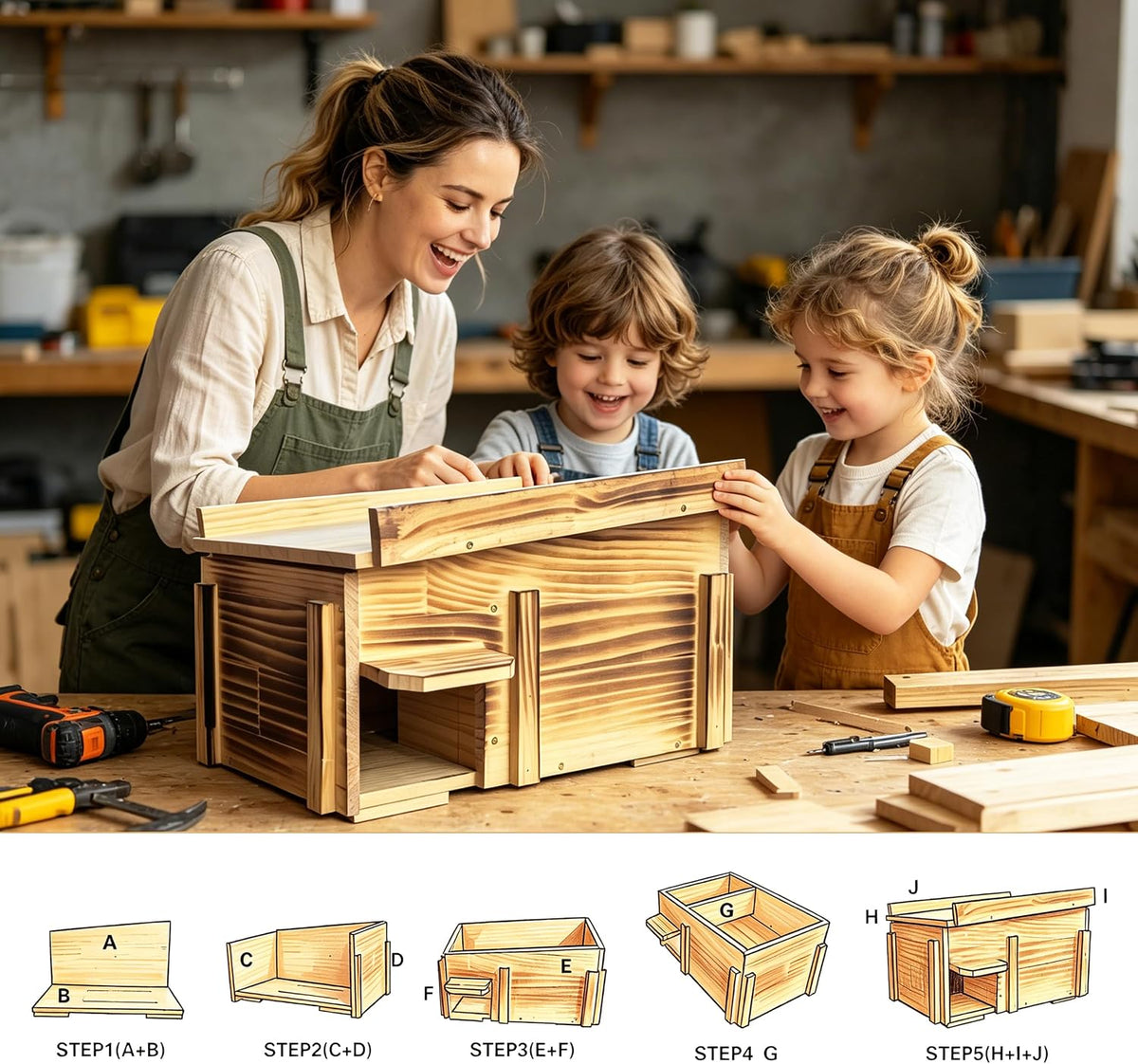 Handcrafted Solid Wood Hedgehog House - Large Natural Outdoor Nesting Box for Hedgehog - Cozy All-Weather Shelter, Easy Install for Backyard, Garden