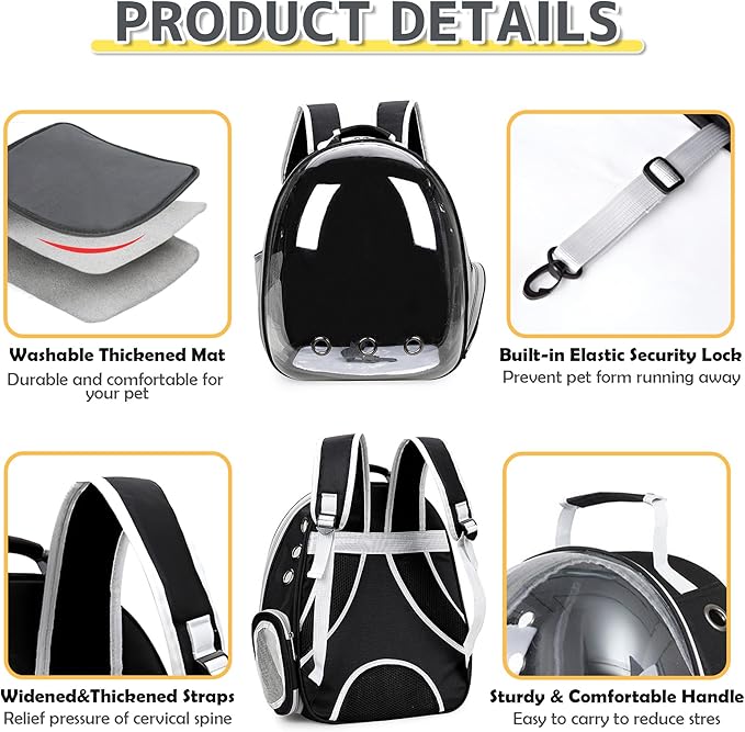 Cat Backpack Carrier Bubble Bag, Transparent Space Capsule Pet Carrier Dog - Image 4