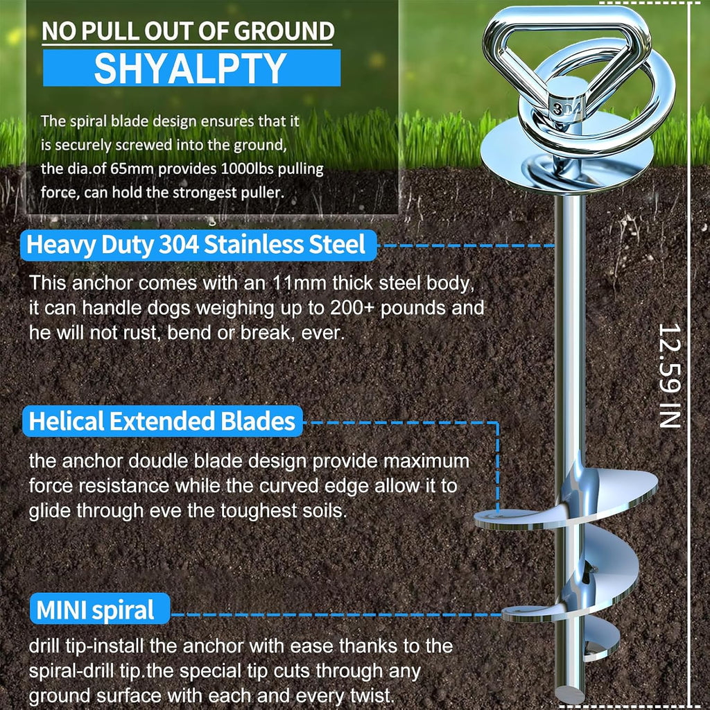 Dog Tie Out Cable and Stake for Camping,with 2x20FT Heavy Duty Cables(up to 200lbs),360°Swivel Dog Run Anchor- No Tangle,Dog Runner for Yard -Ideal for Outdoor Camping