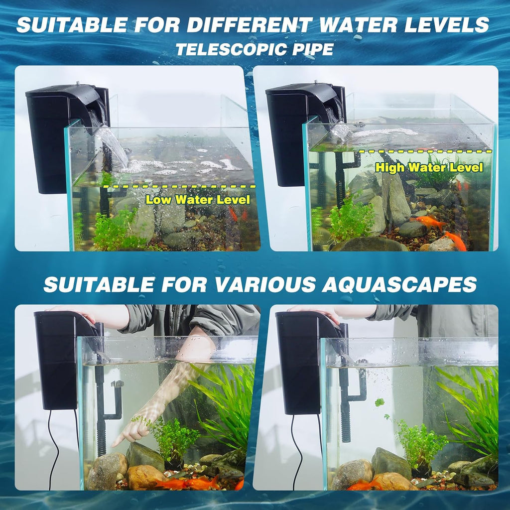 Large Hang on Back Aquarium Filter w/ U-V Light for 40-150 Gallon Fish Tank
