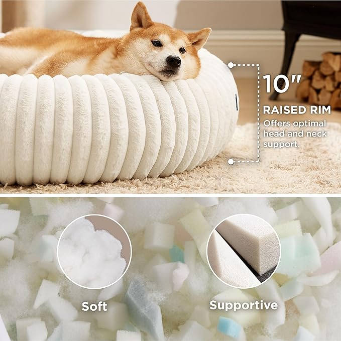 Bedsure ComfyFleece™ Donut Large Dog Bed - Image 2