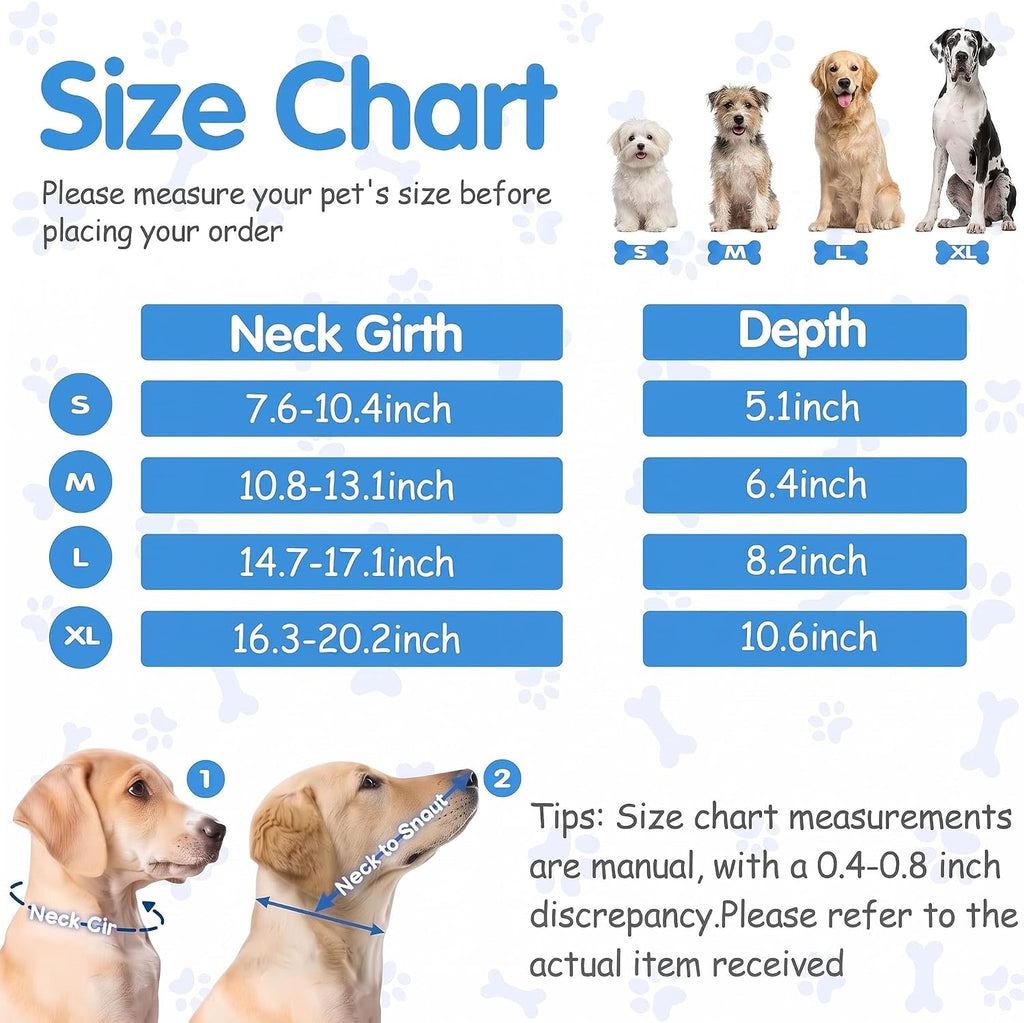 Upgrade Soft Dog Cone Collar Alternative,Adjustable Elizabethan Collar for S/M/L/XL Dogs,Comfy Recovery Cone to Stop Licking After Surgery,Comfortable Dog Donut Collar for Neuter Recovery