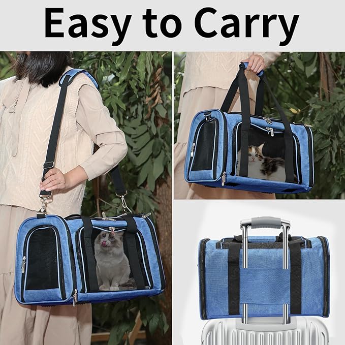 Soft-Sided Cat/Dog/Pet Carrier, Collapsible Pets Travel Carriers - Image 6