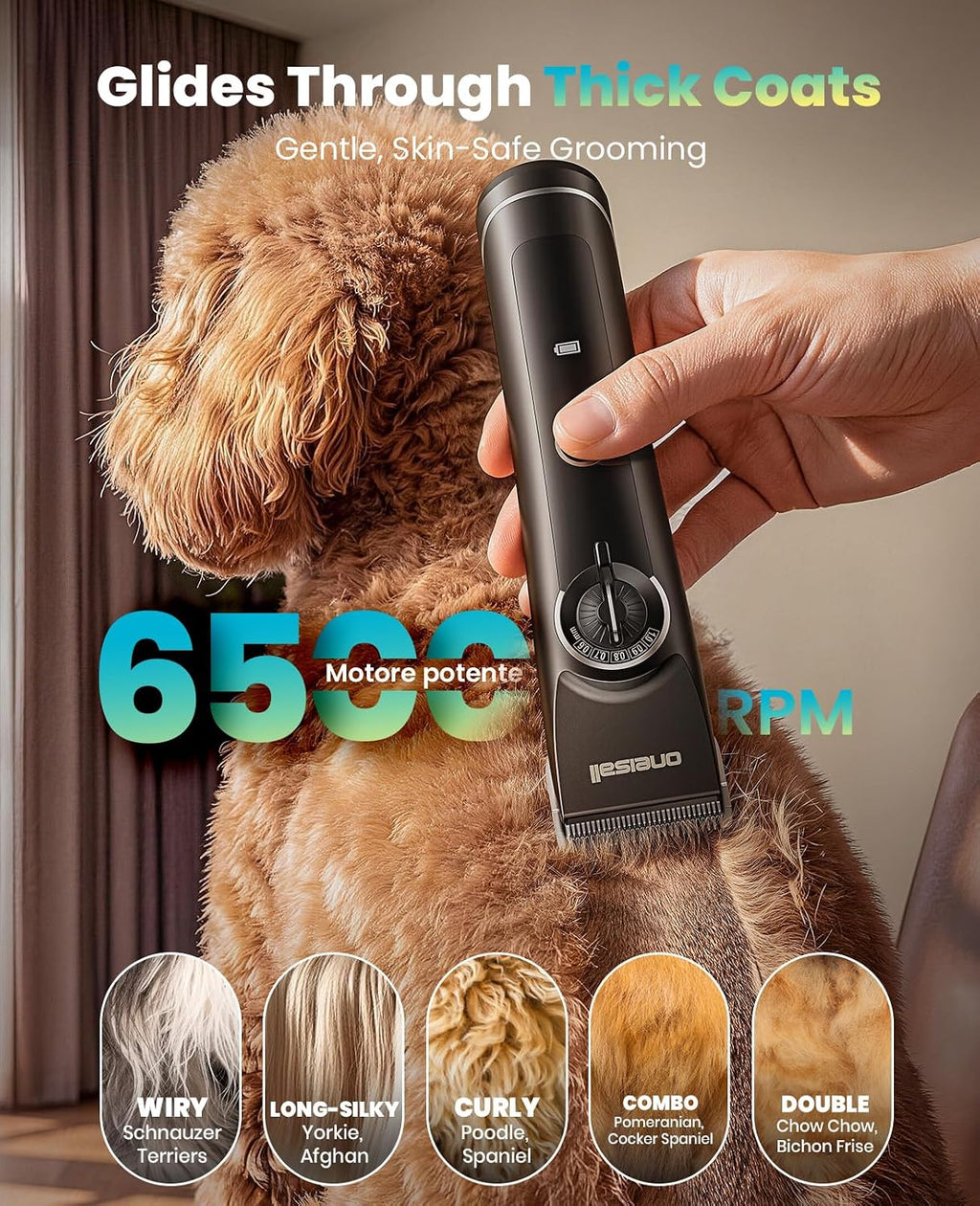 oneisall Dog Clippers for Grooming Thick Heavy Coats