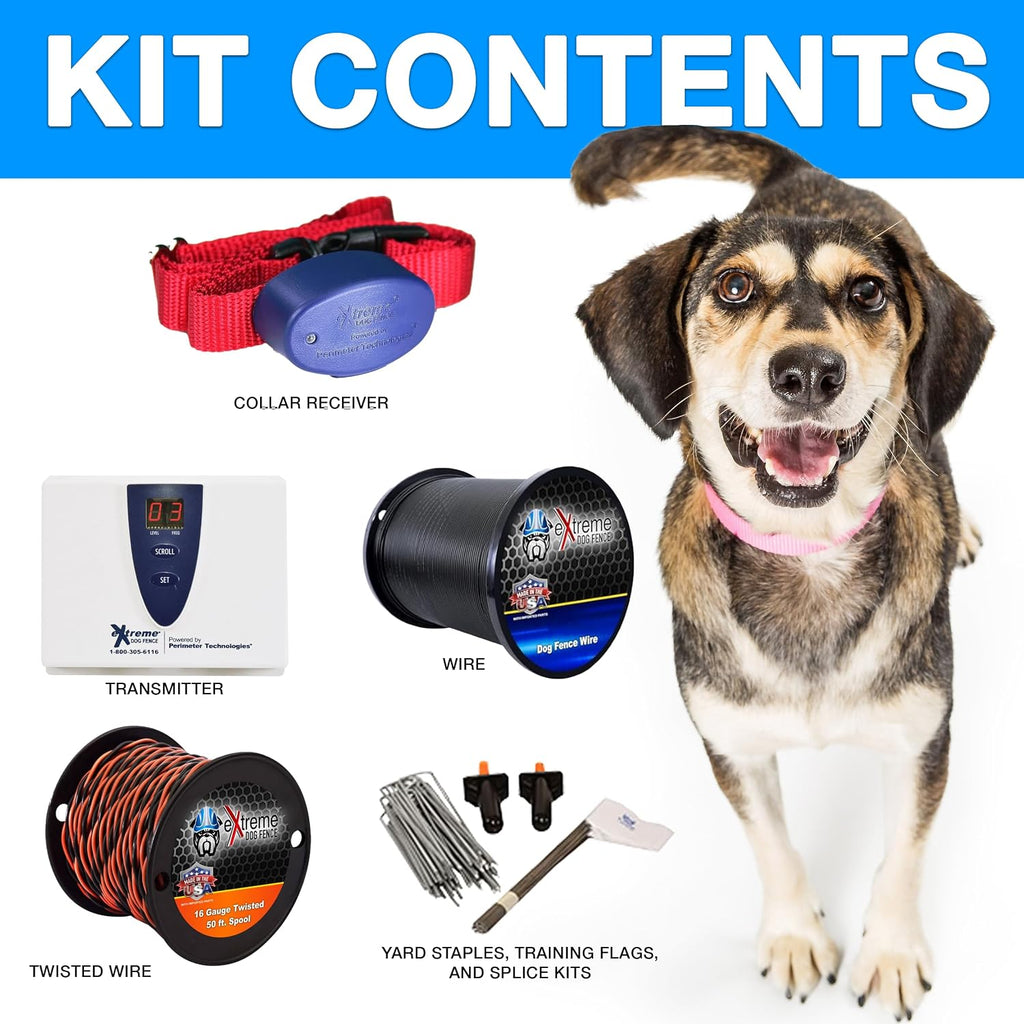 Underground Electric Dog Fence Kit, Pro Grade, 1-Dog, 1000 ft