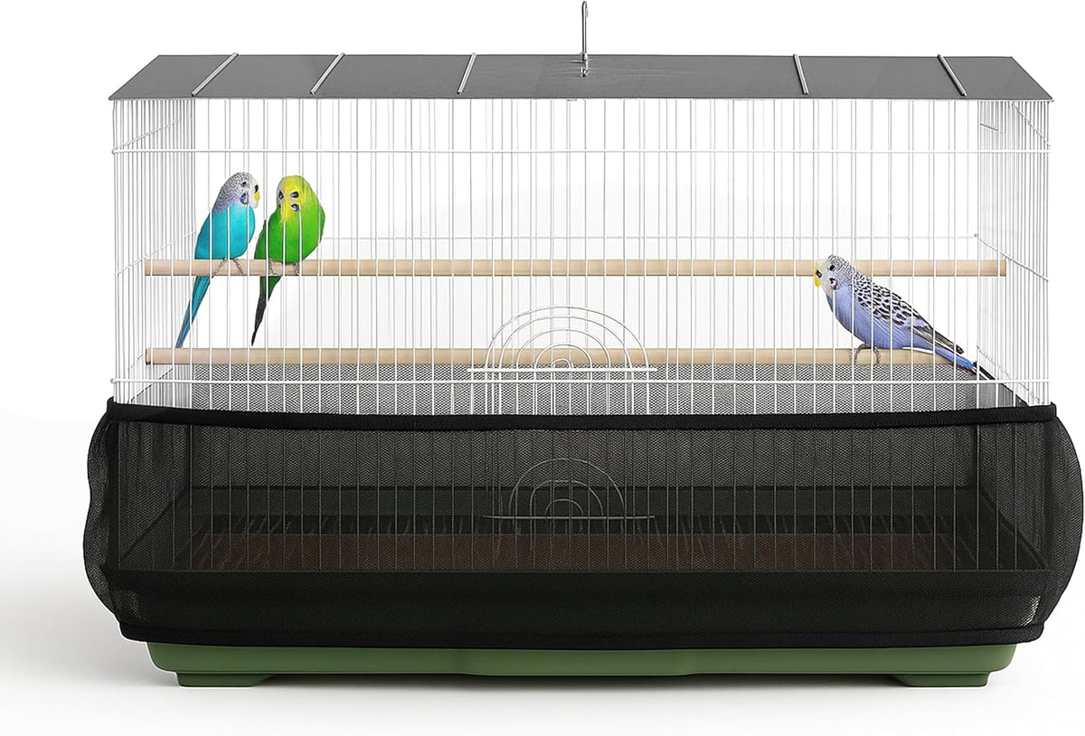 Universal Bird Cage Seed Catcher Universal Mesh Skirt Cover Stretchy Small Animal Cages Cover Pet Removable Durable Protector (Seed Catcher)
