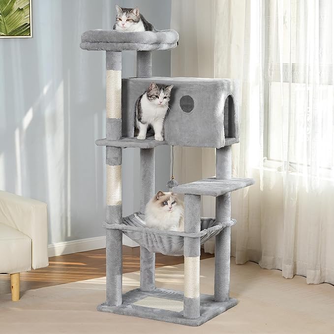 54" Cat Tree with Big Hammock 21x17” XL Cat Tower with Scratching Posts - Image 7
