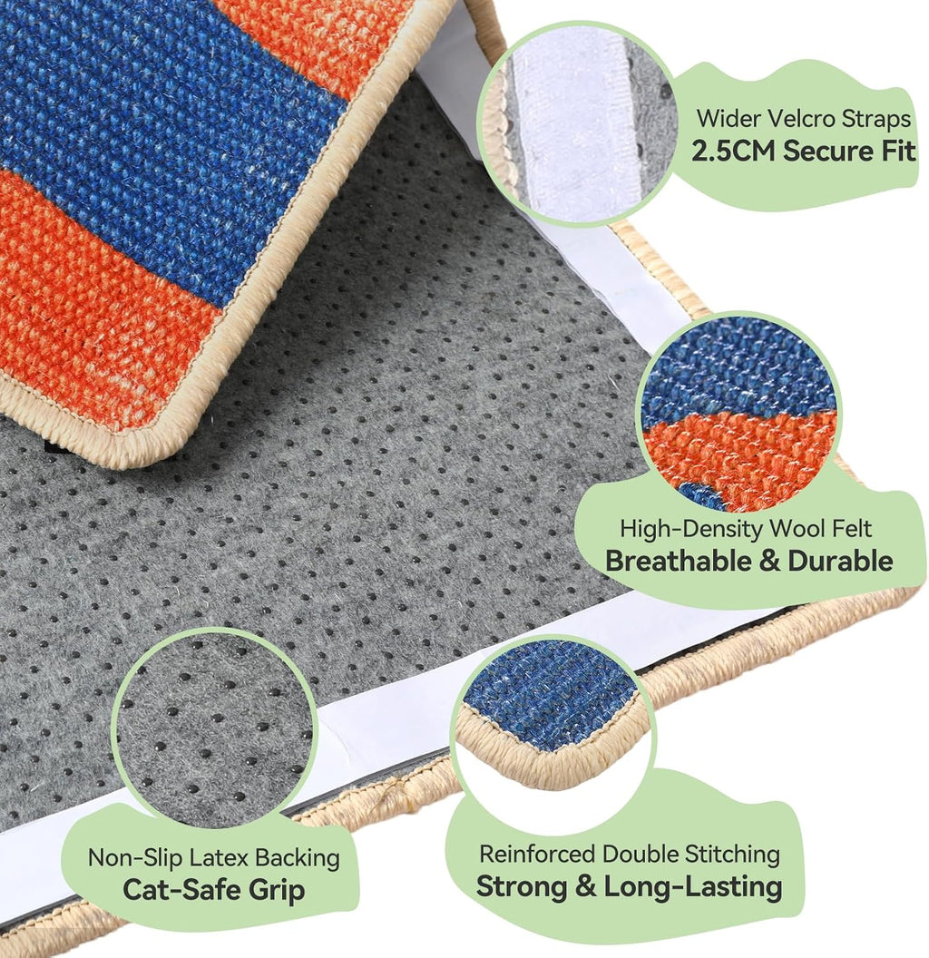 Sisal Cat Scratcher Mat Anti-Scratch Cat Scratching Pad with Adhesive Tape