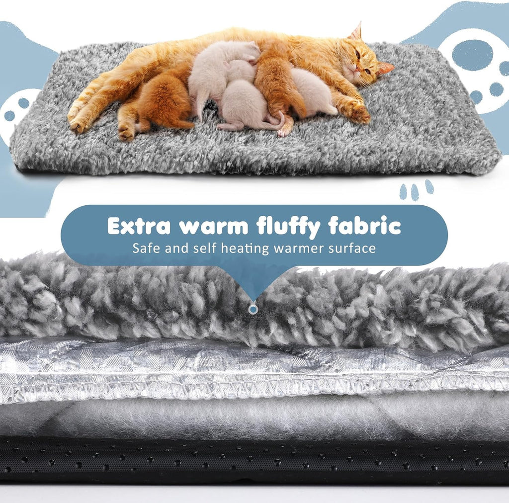 Drydiet 6 Pack Self Warming Pet Cat Dogs Pad 18 x 24 Inch Grey