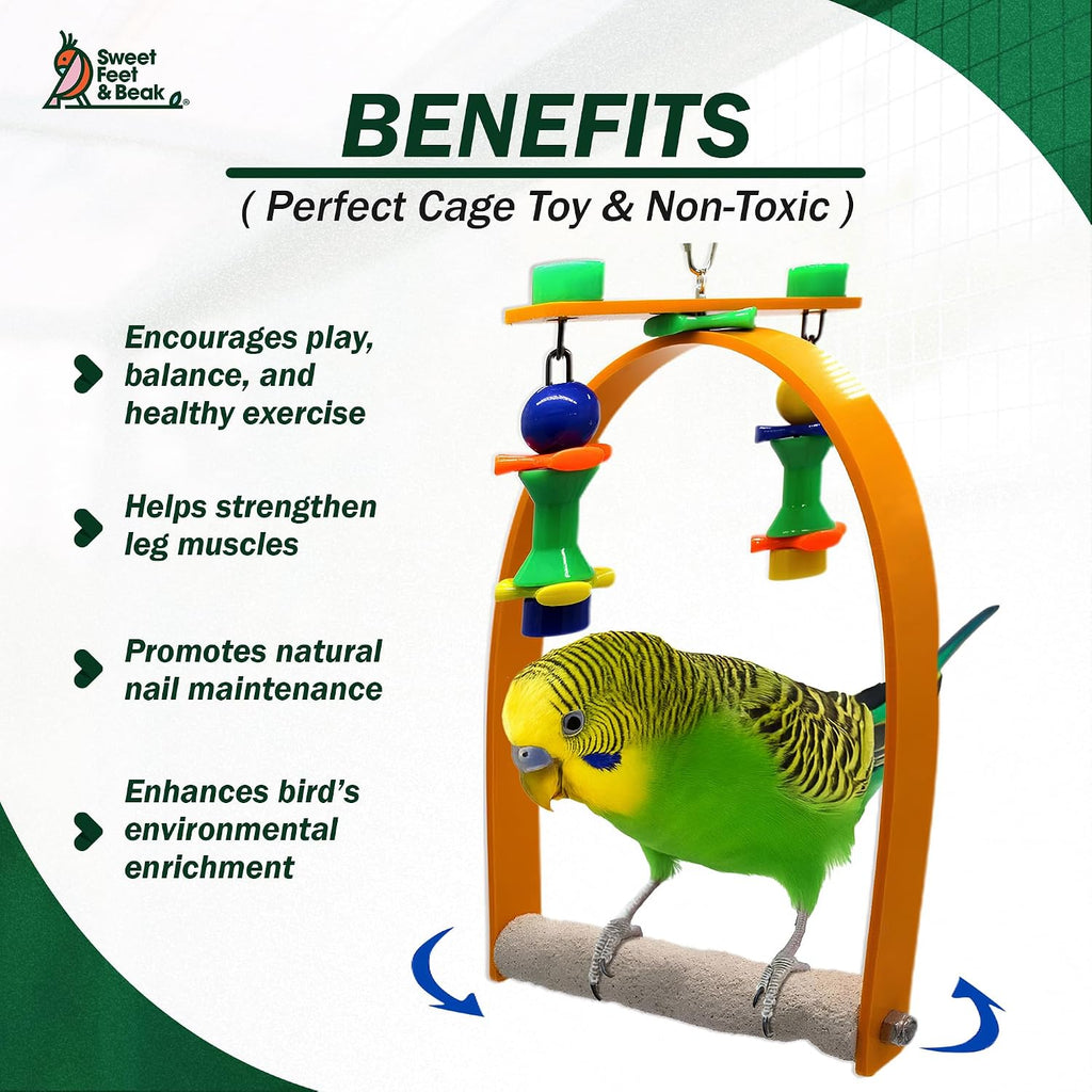 Sweet Feet and Beak Whirly Bird Swing, Medium Indoor Pedicure Perch