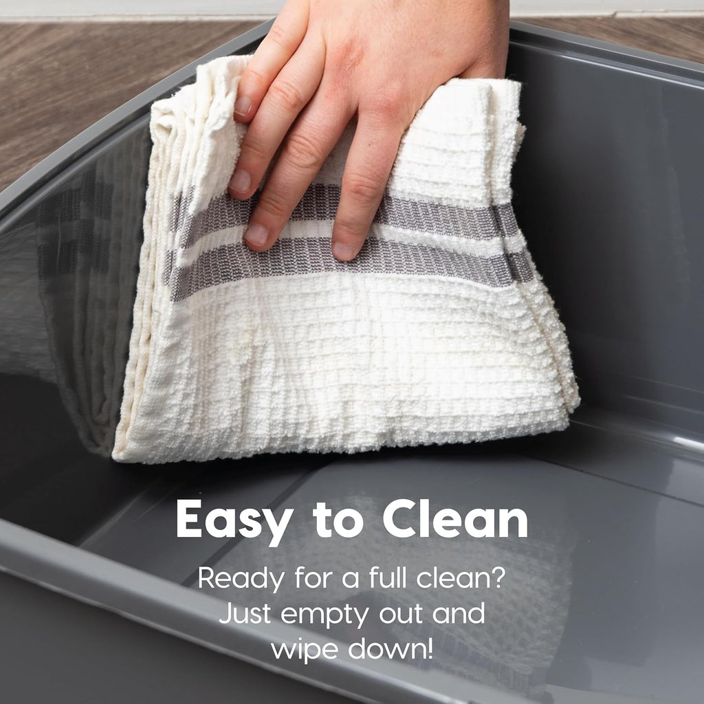 IRIS USA XX-Large High Sided Cat Litter Box, Scatter Shield, Gray