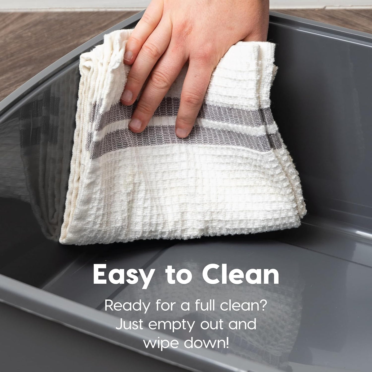 IRIS USA XX-Large High Sided Cat Litter Box, Scatter Shield, Gray