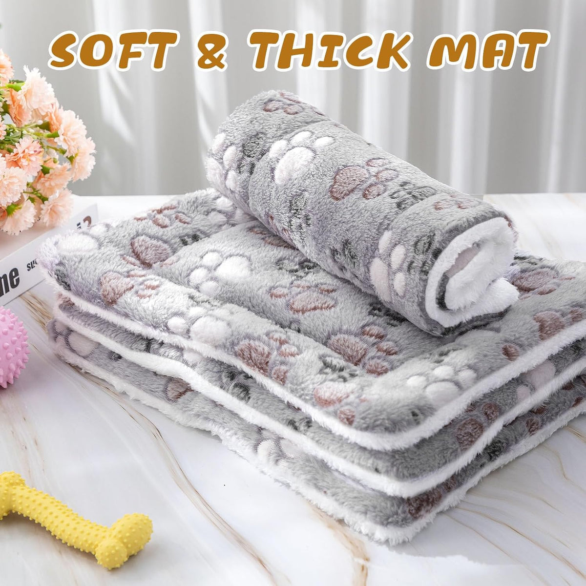 Tuanse 4 Pack Soft Pet Bed Mat Small Dog Crate Fleece