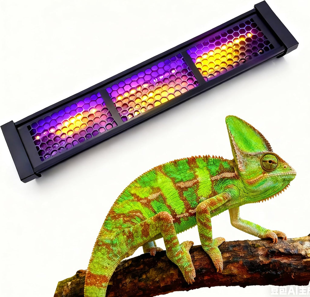 UVB & UVA Light for Reptiles, Dimmable LED Full Spectrum Sunlight Lamp with 3 Lighting Modes, 4/8/12H Timer for Tortoise, Gecko, Bearded Dragon, 4W Reptile Lamp, 5IN